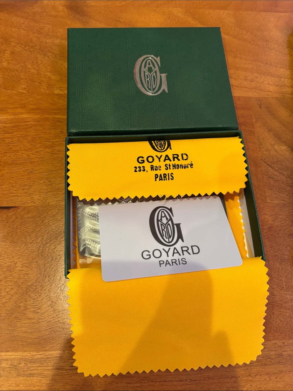 Goyard Yellow Care Cloths with Green Presentation Box